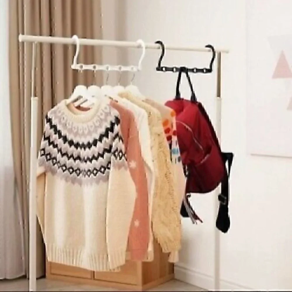 5 Black Wonder Hanger Max. Closet space saver organizer